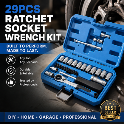 29pcs Ratchet Socket Wrench Kit – Car Repair & DIY 🛠️